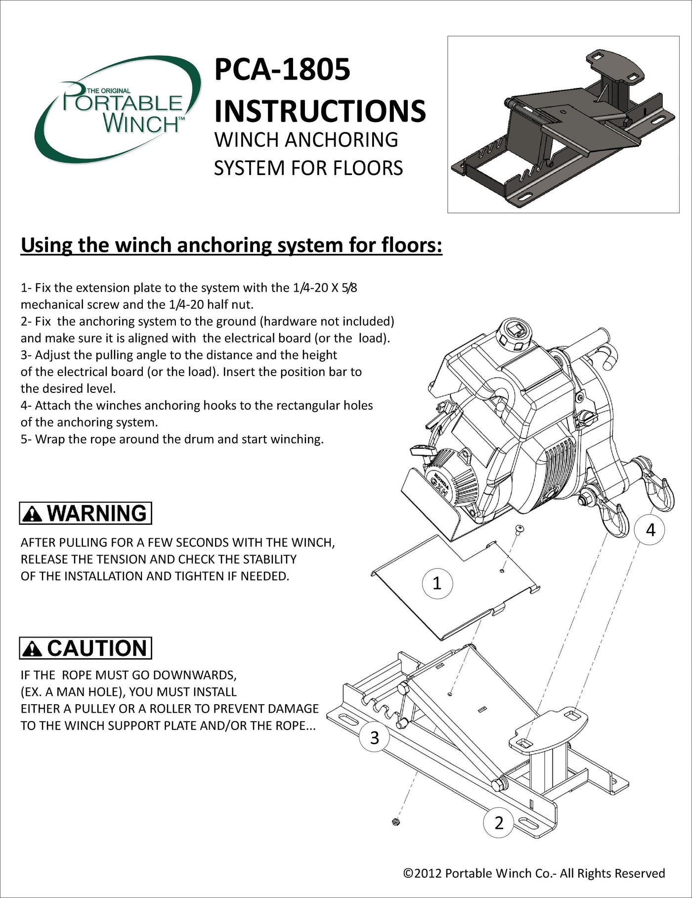 FLOOR-MOUNT WINCH ANCHORING SYSTEM