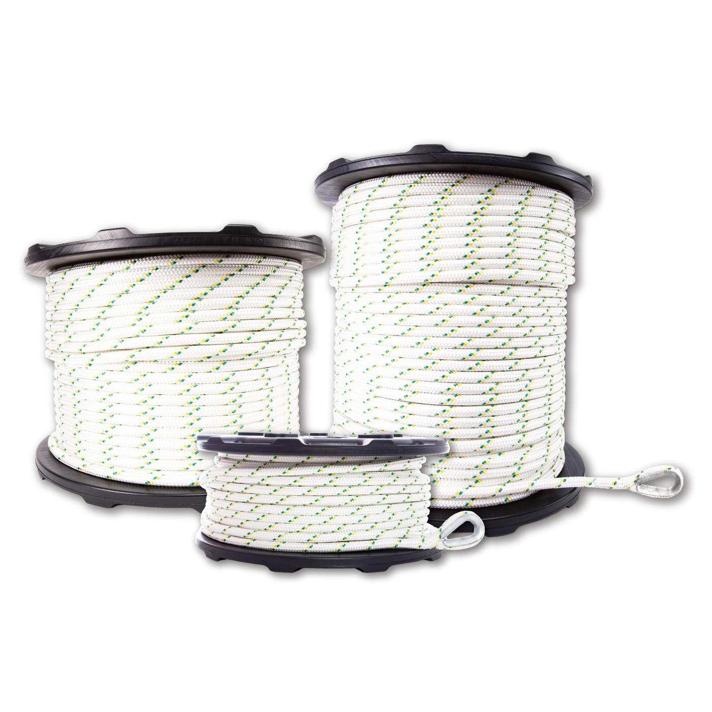 Ø 1/2'' DOUBLE-BRAIDED POLYESTER ROPES WITH SPLICES AND THIMBLES
